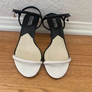 MICHAEL by Michael Kors black and white strappy heels